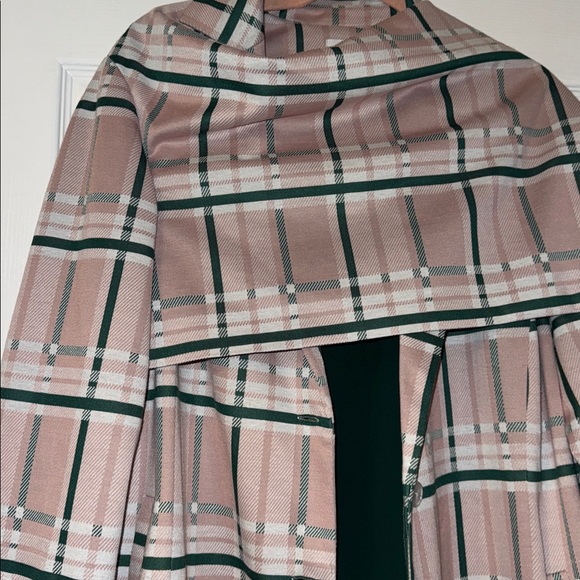 Pink and Green Striped Trench Coat with throw - Picture 7 of 7